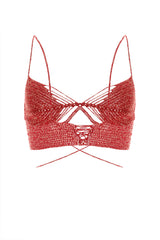 Nellie Shaka Crochet Woven Crop Top