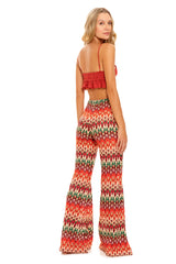 Mae Praia Red Frill Crop Top