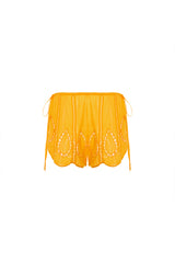 Bree Eames Yellow Embroidery Cut Shorts