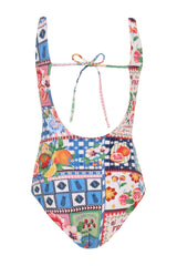 Ame Basket Kids Girls Reversible One Piece Swimwear