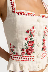Charlotte Cherish Embroidered Top