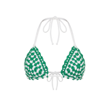 School Green Granny Square Bikini Top