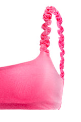 Evie Aine Solid Pink Bikini Top
